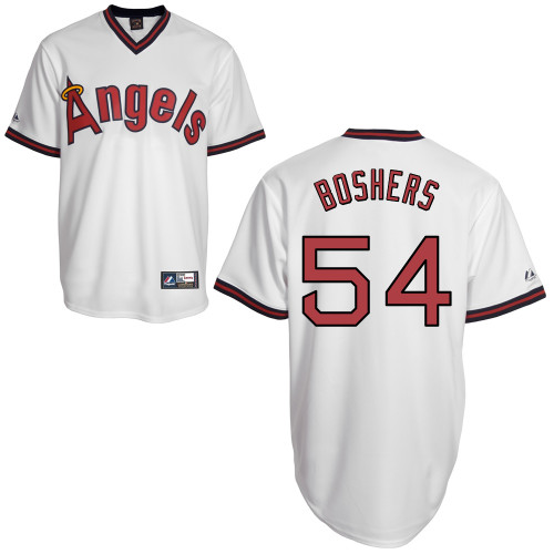 Buddy Boshers #54 MLB Jersey-Los Angeles Angels of Anaheim Men's Authentic Cooperstown White Baseball Jersey